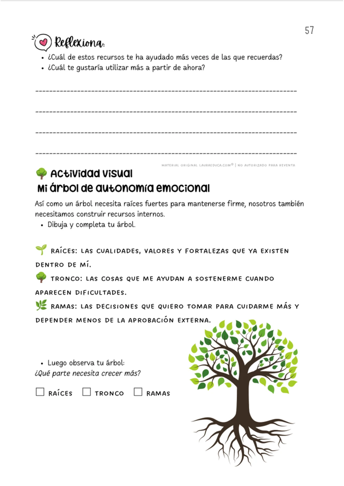 Actividad Árbol de Autonomía Emocional