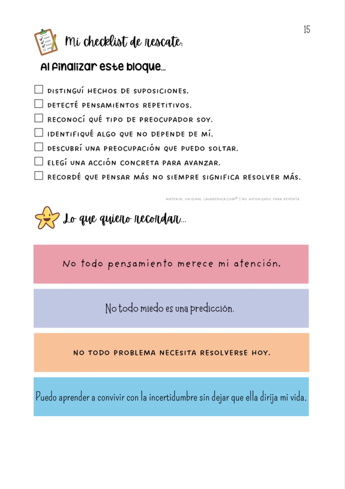 Checklist de Rescate Emocional