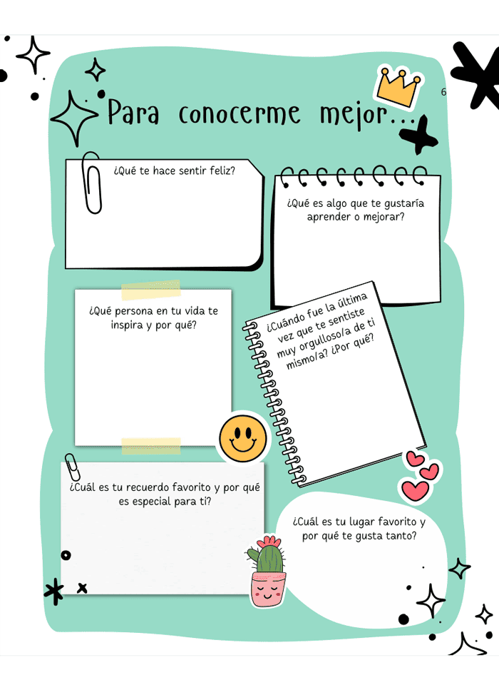 Página interior Para conocerme mejor