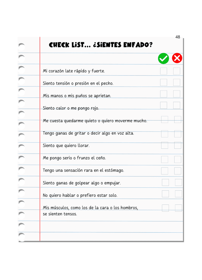 Checklist para reconocer señales del enfado